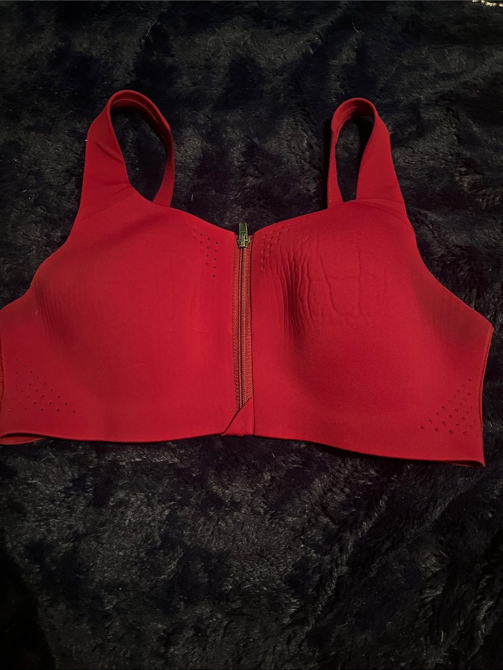 victoria's secret red Front-Zip Sports Bra